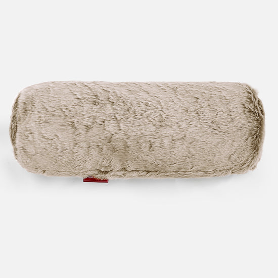 Bolster Scatter Cushion 20 x 55cm - Faux Rabbit Fur Golden Brown 02