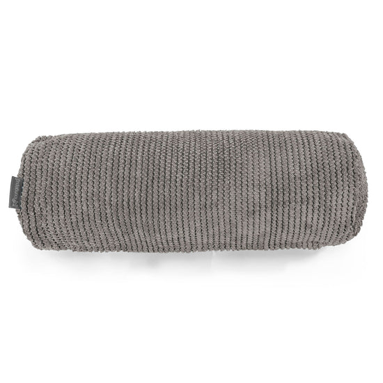 Bolster Scatter Cushion 20 x 55cm - Pom Pom Charcoal Grey 02