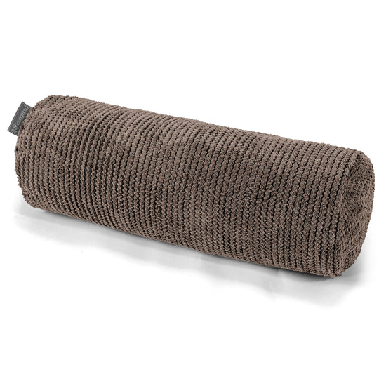 Bolster Scatter Cushion 20 x 55cm - Pom Pom Chocolate Brown 01