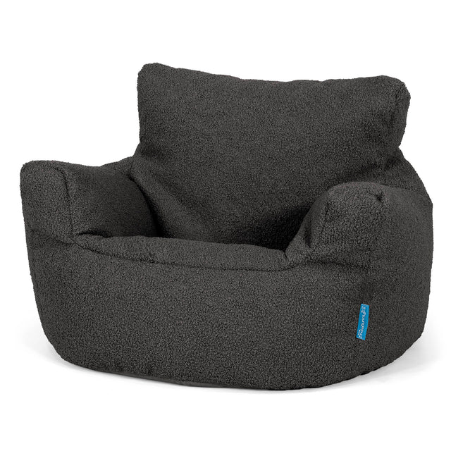 Kids Armchair Bean Bag for Toddlers 1-3 yr - Boucle Graphite Grey 01
