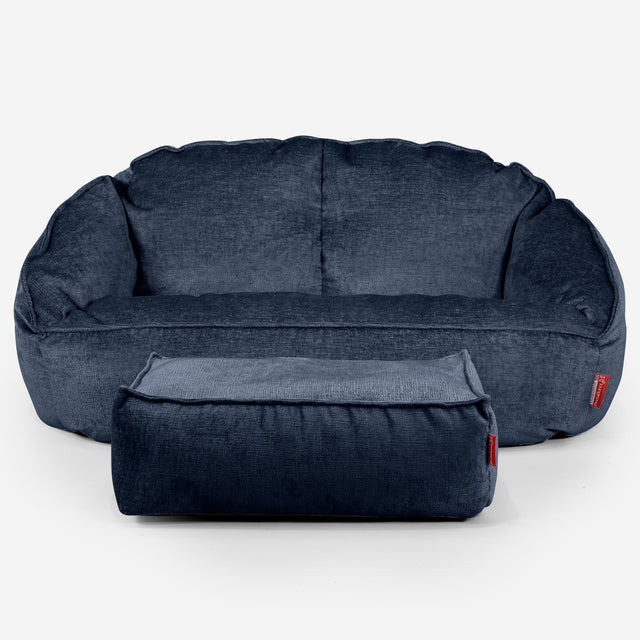 Bubble Sofa Bean Bag - Chenille Navy Blue 02
