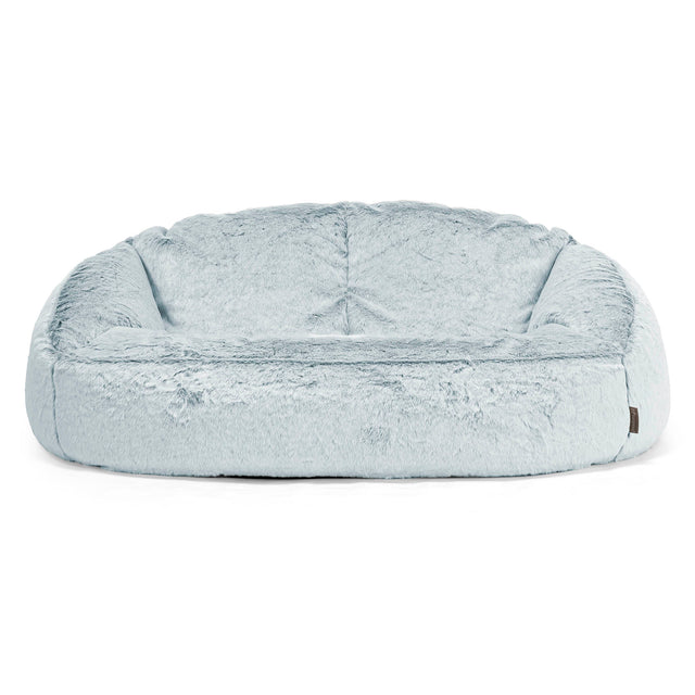 Bubble Sofa Bean Bag - Faux Rabbit Fur Dusty Blue 01