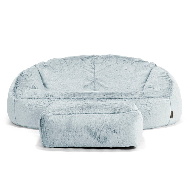 Bubble Sofa Bean Bag - Faux Rabbit Fur Dusty Blue 02