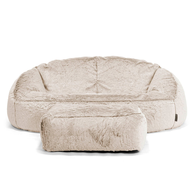 Bubble Sofa Bean Bag - Faux Rabbit Fur Golden Brown 02