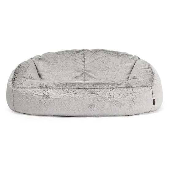Bubble Sofa Bean Bag - Faux Rabbit Fur Light Grey 01
