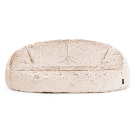 Bubble Sofa Bean Bag - Faux Rabbit Fur White 01