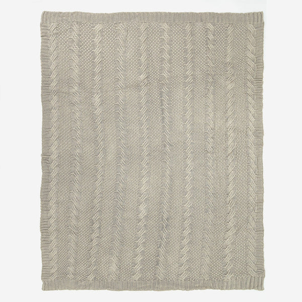 Throw / Blanket - 100% Cotton Cable Cream 01