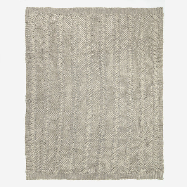 Throw / Blanket - 100% Cotton Cable Cream 03
