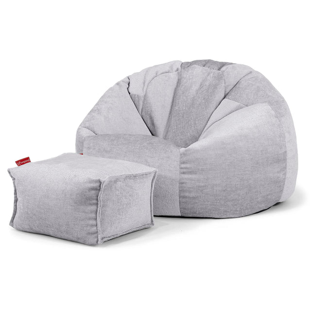 Classic Bean Bag Chair - Chenille Grey 02