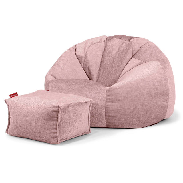 Classic Bean Bag Chair - Chenille Pink 02