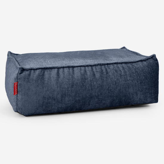 Large Footstool - Chenille Navy Blue 01