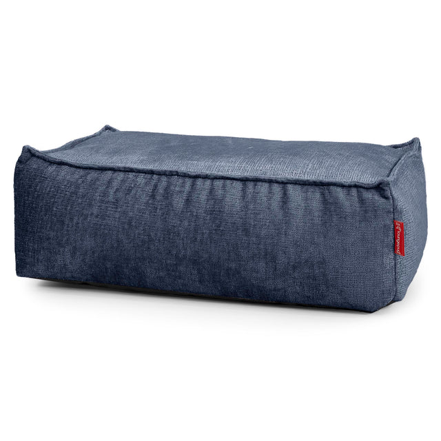 Large Footstool - Chenille Navy Blue 01