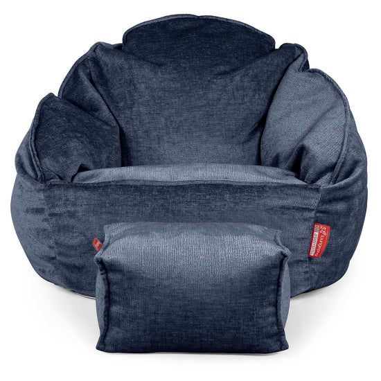Bubble Bean Bag Chair - Chenille Navy Blue 02