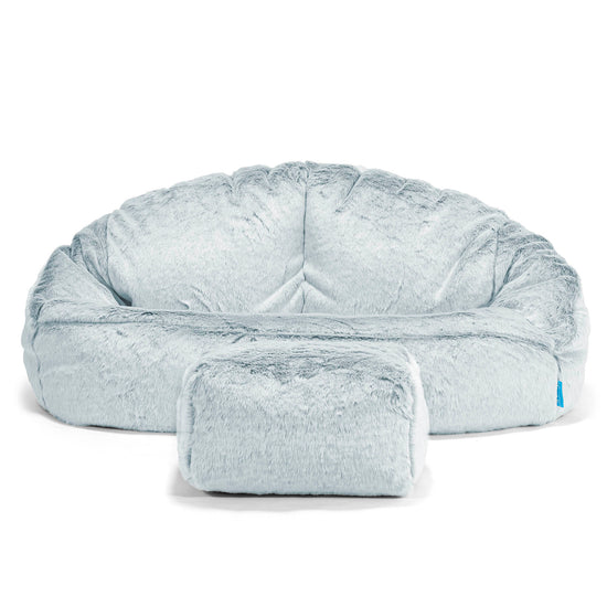 Bubble Kids Sofa Bean Bag - Faux Rabbit Fur Dusty Blue 02