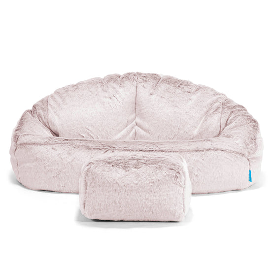 Bubble Kids Sofa Bean Bag - Faux Rabbit Fur Dusty Pink 02
