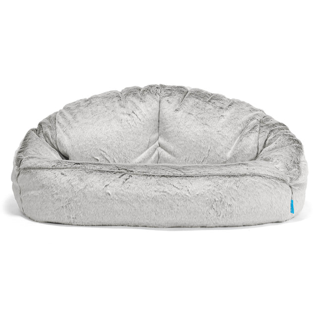 Bubble Kids Sofa Bean Bag - Faux Rabbit Fur Light Grey 01