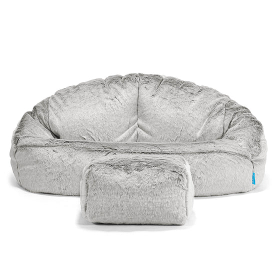 Bubble Kids Sofa Bean Bag - Faux Rabbit Fur Light Grey 02