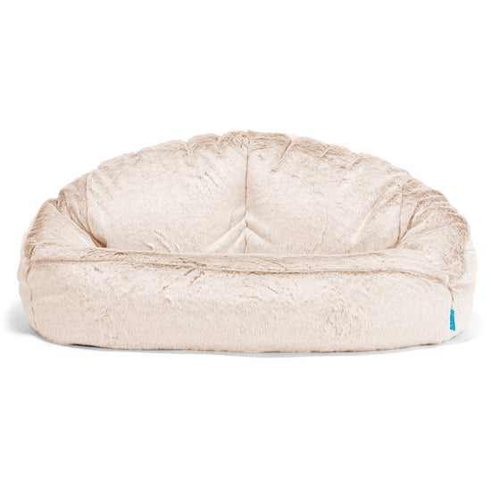 Bubble Kids Sofa Bean Bag - Faux Rabbit Fur White 01