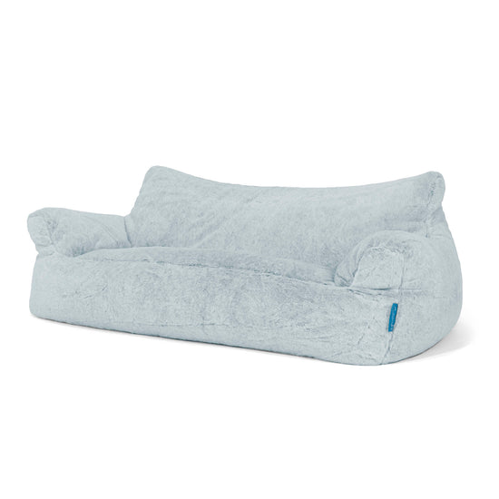 Josephine Children's Sofa Bean Bag 1-5 yr - Fluffy Faux Fur Rabbit Dusty Blue 02