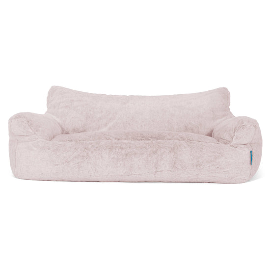 Josephine Children's Sofa Bean Bag 1-5 yr - Fluffy Faux Fur Rabbit Dusty Pink 01