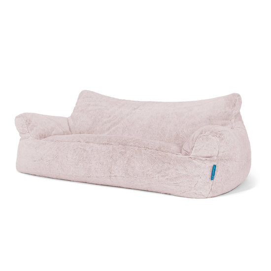 Josephine Children's Sofa Bean Bag 1-5 yr - Fluffy Faux Fur Rabbit Dusty Pink 02