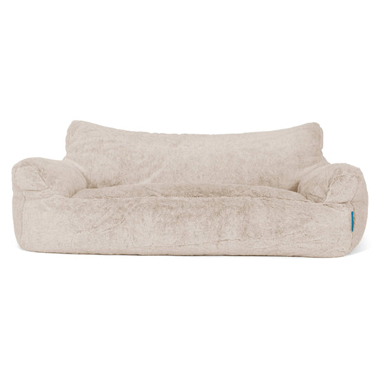 Josephine Children's Sofa Bean Bag 1-5 yr - Fluffy Faux Fur Rabbit Golden Brown 01
