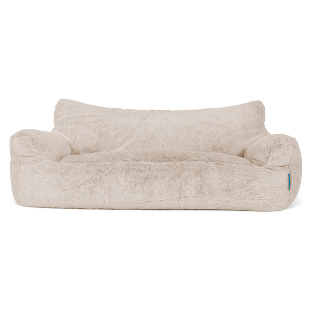 Josephine Children's Sofa Bean Bag 1-5 yr - Fluffy Faux Fur Rabbit Golden Brown 01