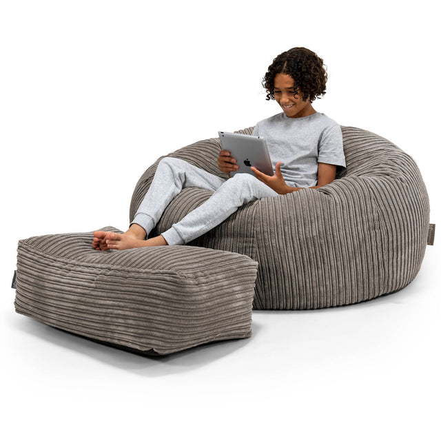 Children's Bean Bag Sofa 6-14 yr - Cord Graphite 01