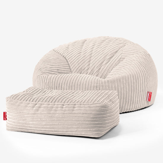 Children's Bean Bag Sofa 6-14 yr - Cord Ivory 03