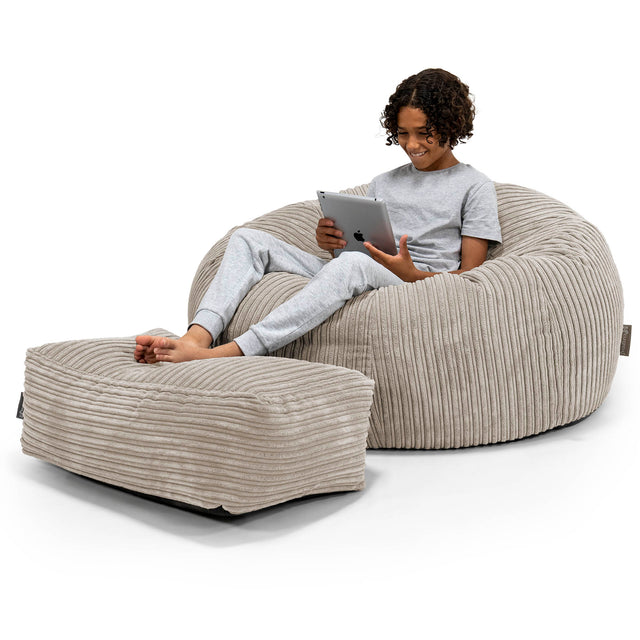 Children's Bean Bag Sofa 6-14 yr - Cord Mink 01