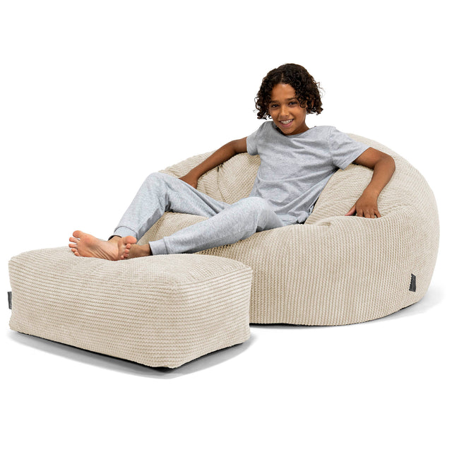 Children's Bean Bag Sofa 6-14 yr - Pom Pom Ivory 01