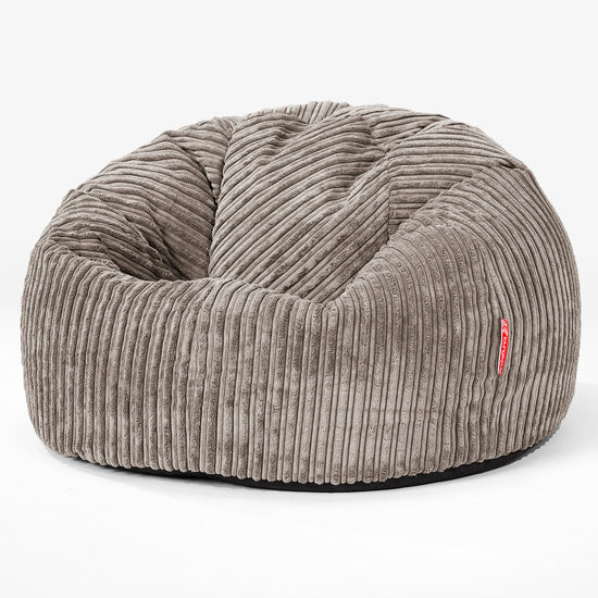 CloudSac Kids' Memory Foam Giant Children's Bean Bag 2-12 yr - Cord Dovetail Grey 01