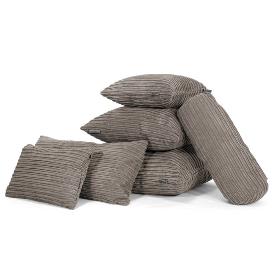 XL Rectangular Support Cushion Cover 40 x 80cm - Cord Graphite Grey 04