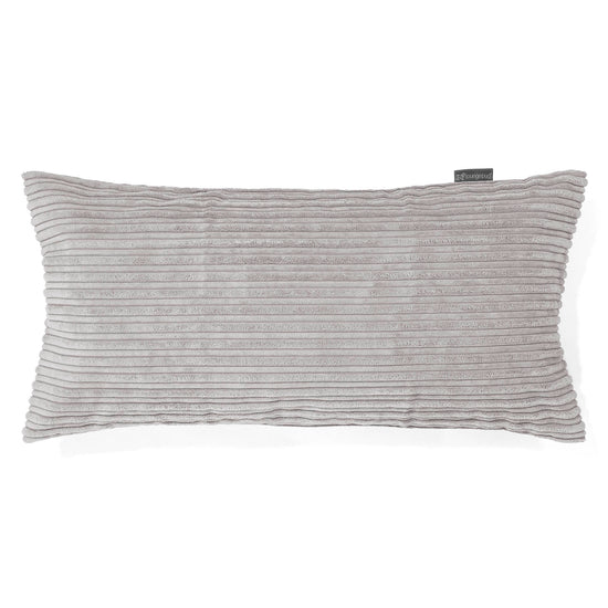 XL Rectangular Support Cushion Cover 40 x 80cm - Cord Aluminium Silver 01