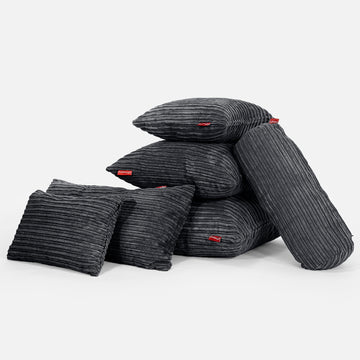 XL Rectangular Support Cushion 40 x 80cm - Cord Black 04