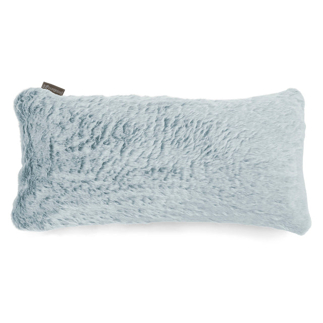XL Rectangular Support Cushion 40 x 80cm - Faux Rabbit Fur Dusty Blue 01