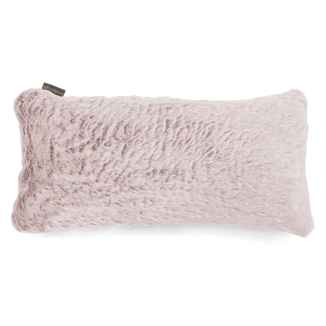 XL Rectangular Support Cushion 40 x 80cm - Faux Rabbit Fur Dusty Pink 01