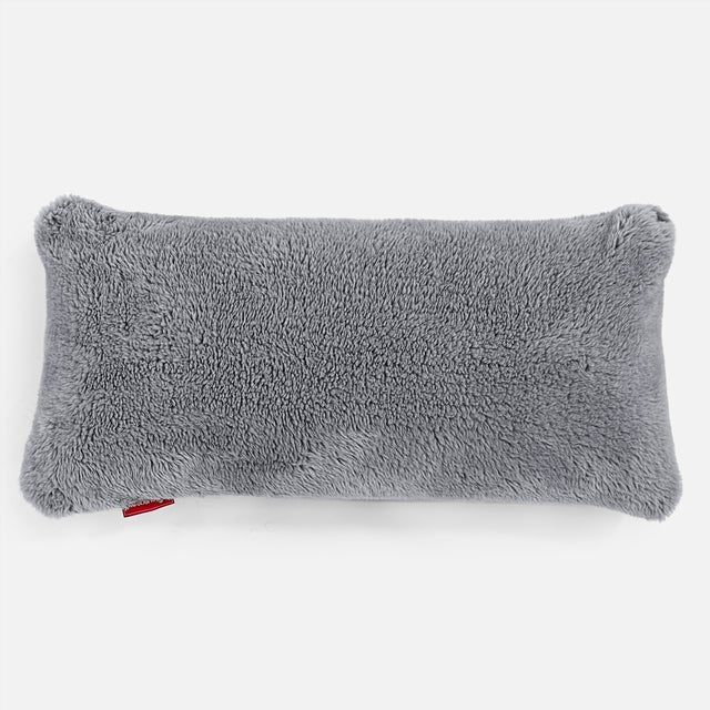 XL Rectangular Support Cushion 40 x 80cm - Teddy Faux Fur Dark Grey 01