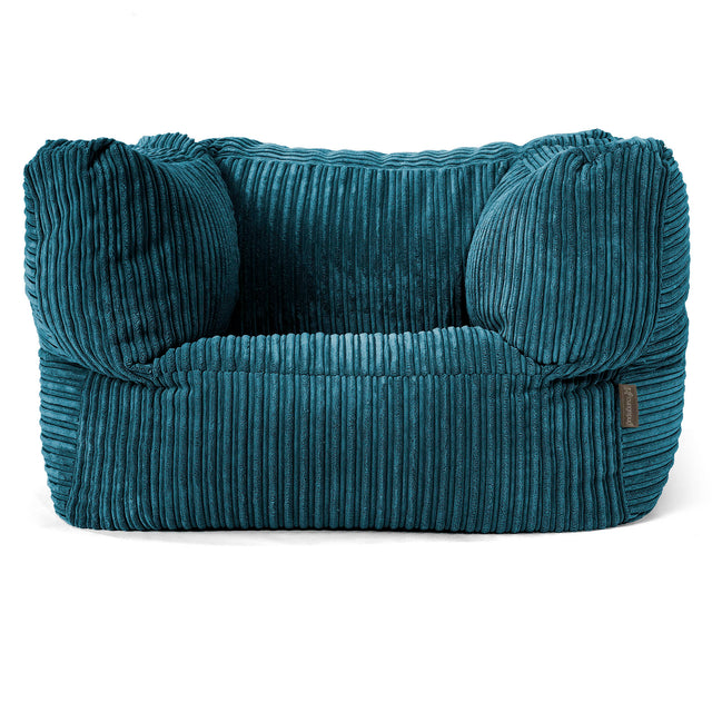 Albert Bean Bag Armchair - Cord Teal Blue 01