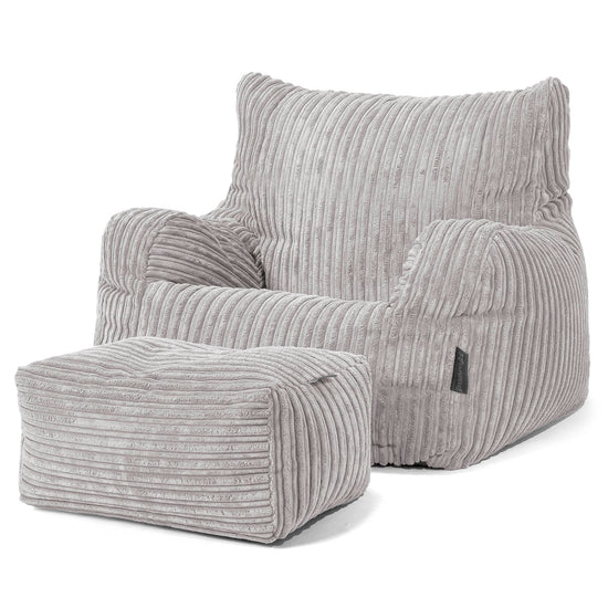 Bean Bag Armchair - Cord Aluminium Silver 02