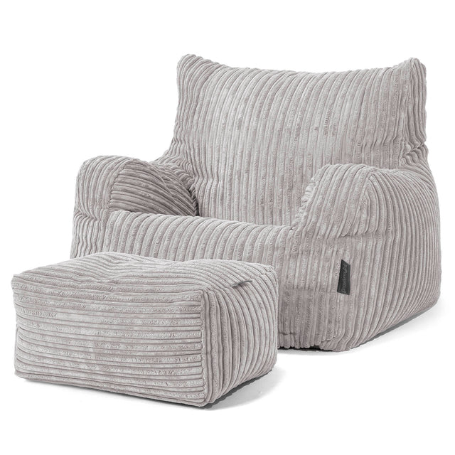 Bean Bag Armchair - Cord Aluminium Silver 02