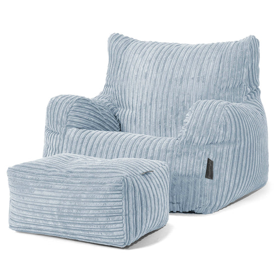 Bean Bag Armchair - Cord Baby Blue 02