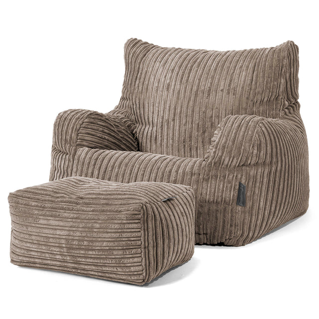 Josephine Bean Bag Armchair - Cord Dovetail Grey 02