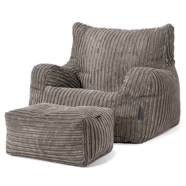 Bean Bag Armchair - Cord Graphite Grey 02