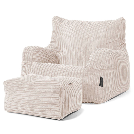 Bean Bag Armchair - Cord Ivory 02