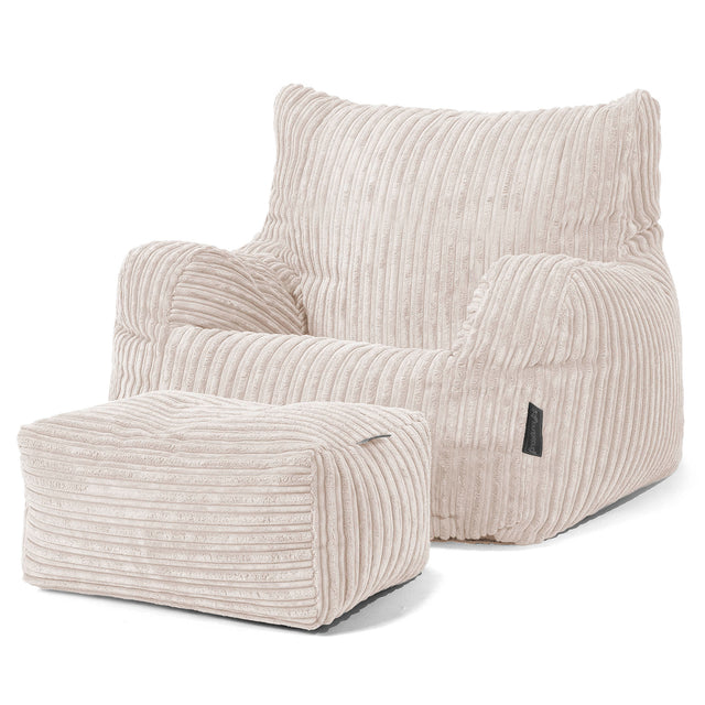 Bean Bag Armchair - Cord Ivory 02