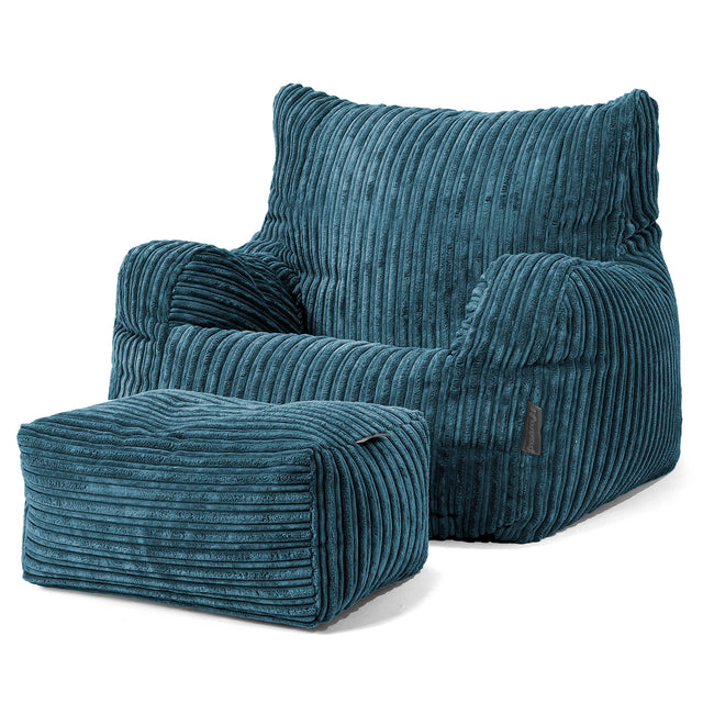 Bean Bag Armchair - Cord Navy Blue 02