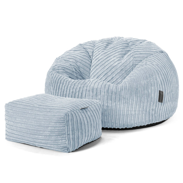 Classic Bean Bag Chair - Cord Baby Blue 02