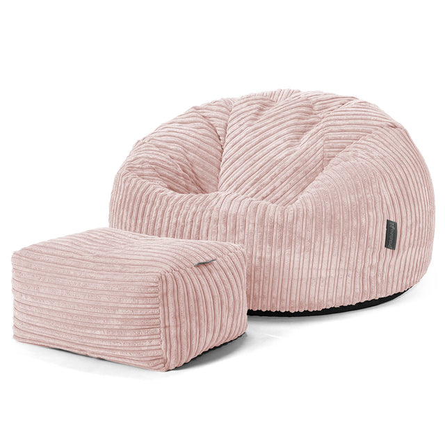 Classic Bean Bag Chair - Cord Blush Pink 02