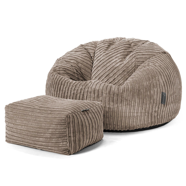 Classic Bean Bag Chair - Cord Dovetail Grey 02